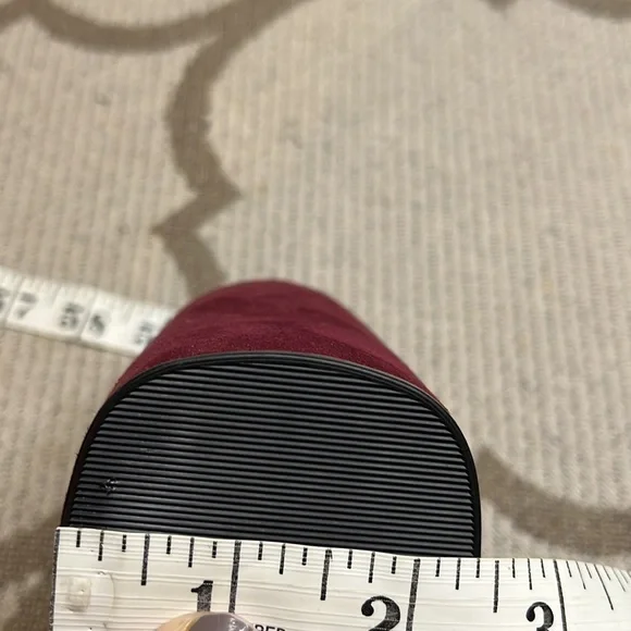 Lulu’s Ellarose Burgundy Suede Ankle Strap closed toe 4” block heels - Picture 12 of 15